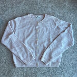 Uniqlo Women's Ballet Pink Cardigan Sweater 100% Cashmere XS
